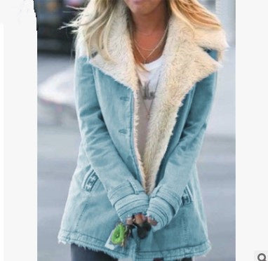Hot Selling Autumn and Winter Women's Clothing Plus Velvet Single-breasted Warm Cotton Jacket Women