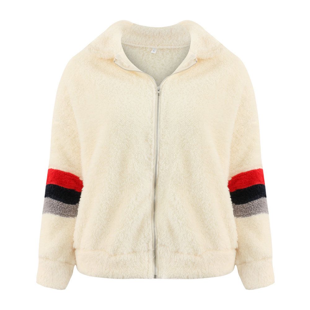 Fashion autumn and winter coat ladies sexy lapel zipper comfortable slim jacket