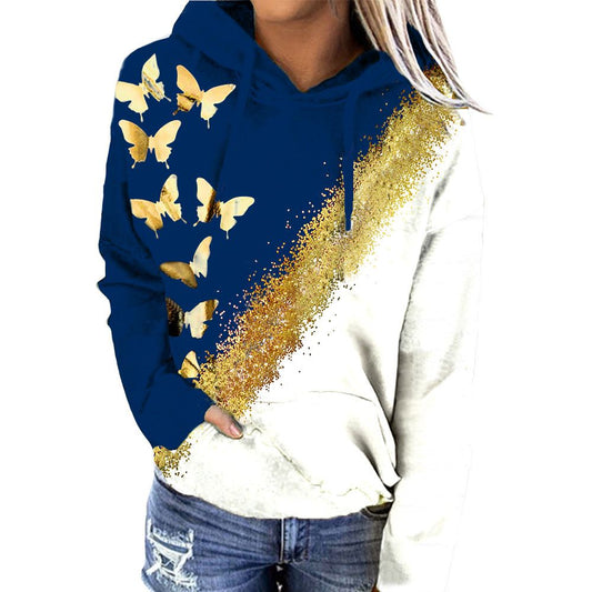 Women's Top Autumn and Winter New Bronzing Jacket Hooded Sweater