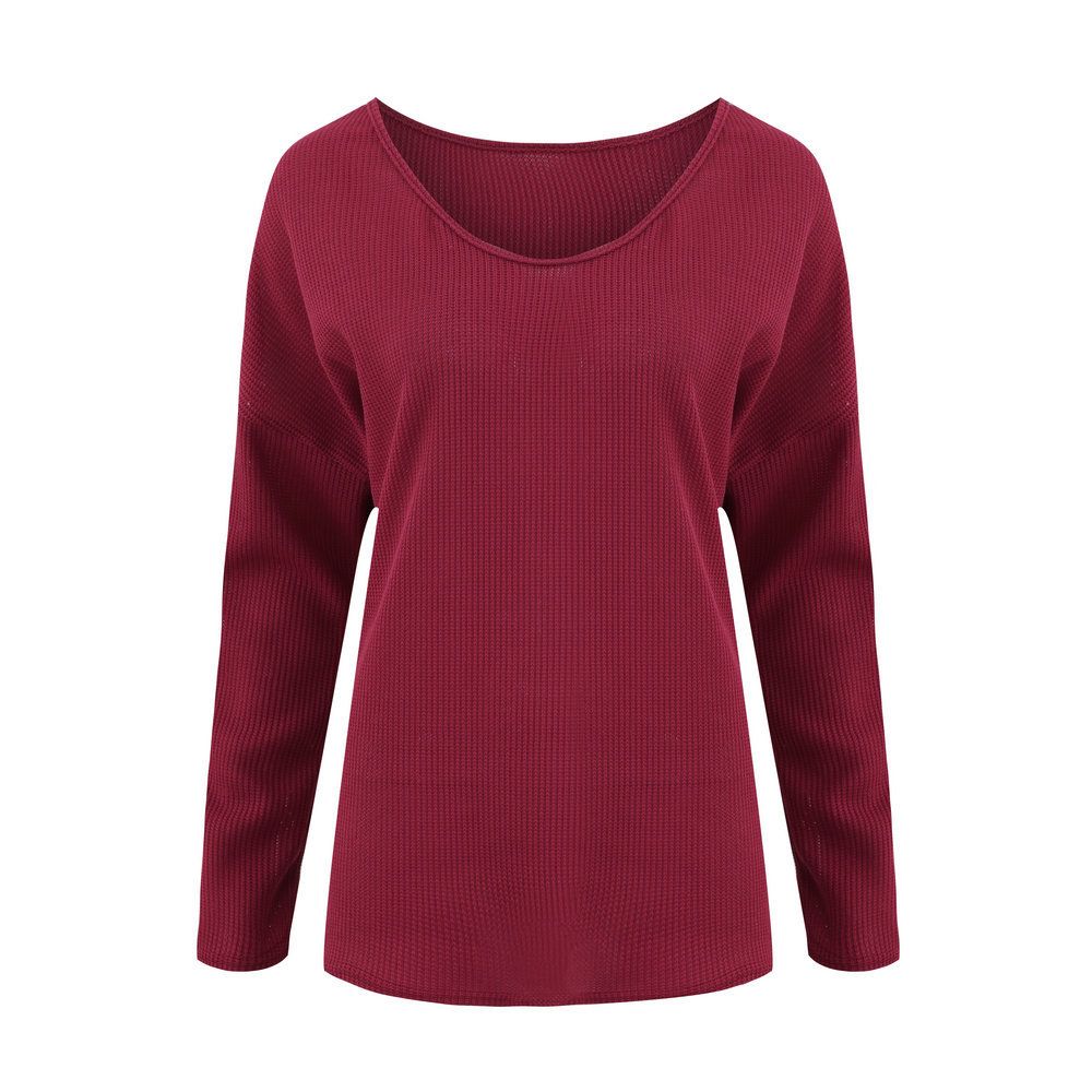 European and American fashion autumn and winter hot tops sexy V-neck loose long-sleeved comfortable tops