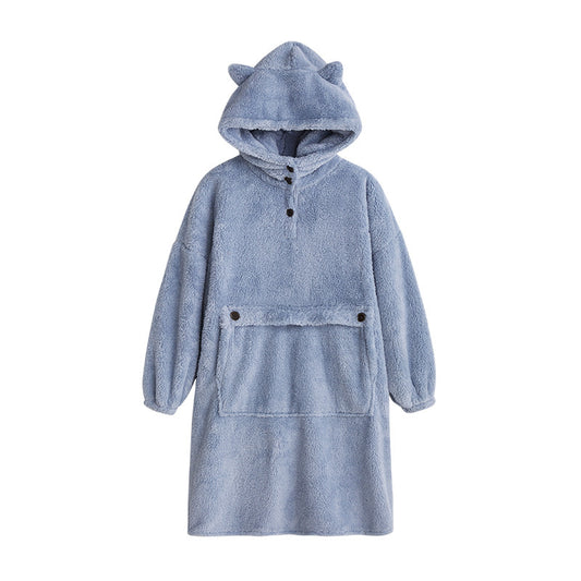 Oversized Wearable Blanket Hoodie Flannel Sherpa Fleece Blanket Sweatshirt for Women Men Big Plush Cozy Hooded Blanket with Hood