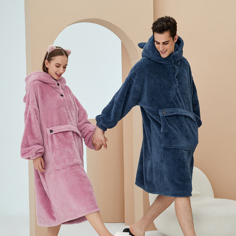 Oversized Wearable Blanket Hoodie Flannel Sherpa Fleece Blanket Sweatshirt for Women Men Big Plush Cozy Hooded Blanket with Hood