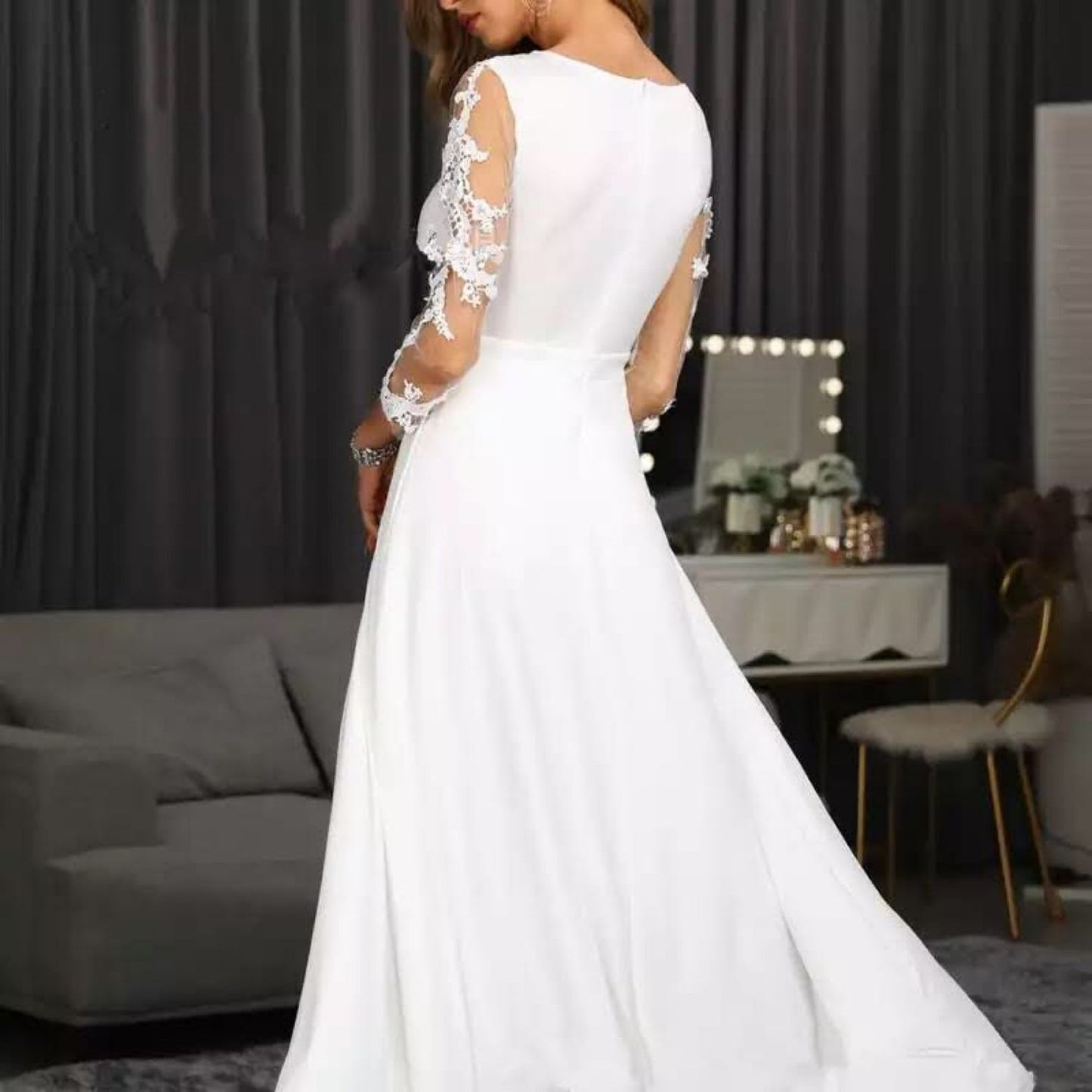 White Bridal Jumpsuit with Cape